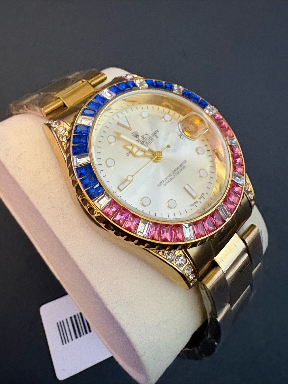 Fashion Unisex Stainless Steel Gold Watch Men’s Women’s Unisex White Face